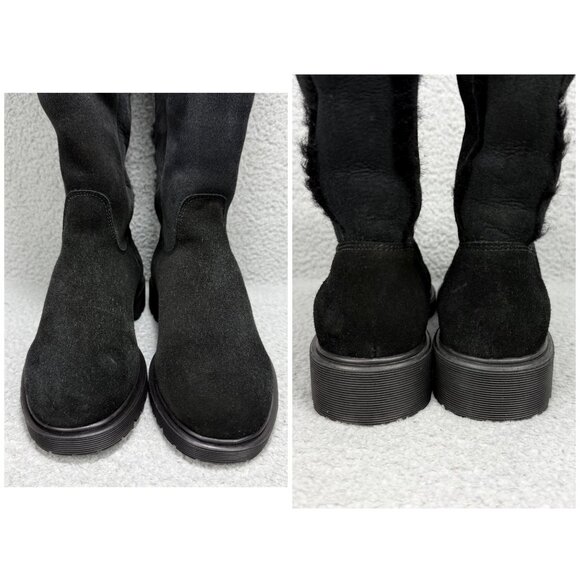 La Canadienne Boots Womens 6.5 Shoes Black Suede Tall Knee High Calf Shearling - Picture 10 of 12